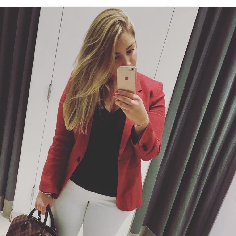 Rust/Red Women's Linen Blazer